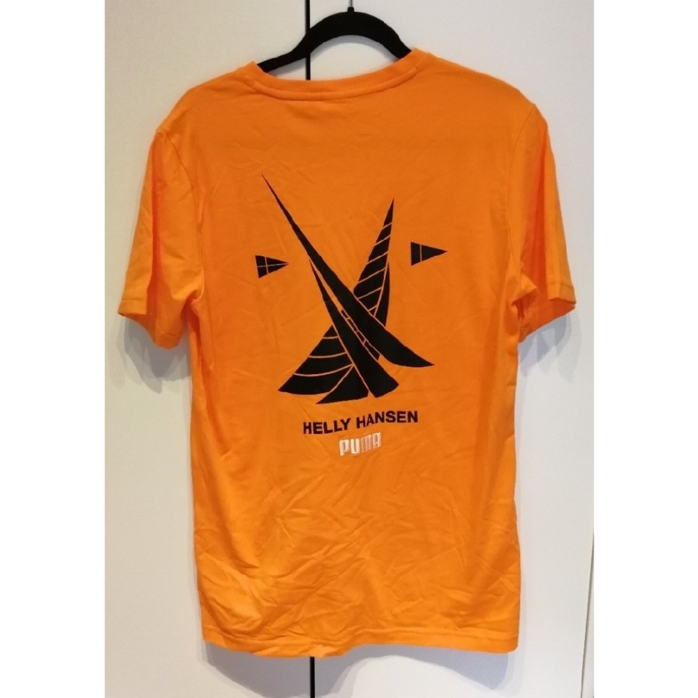 PUMA X HELLY HANSEN Orange Popsicle back graphic tee 100% Cotton Medium NWT - Picture 4 of 14
